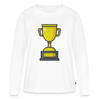 Trophée - T-shirt manches longues Premium bio Femme - blanc - Devant - Julia (174cm)