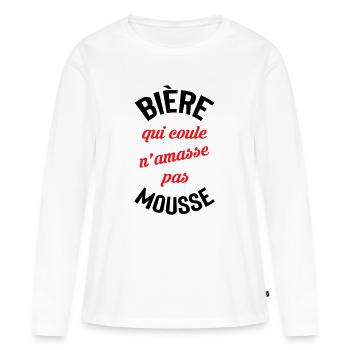 Rolling beer doesn't build foam - Women's Premium Organic Long Sleeve Shirt - white - Front - Julia (174cm)