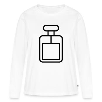 flacon de parfum - T-shirt manches longues Premium bio Femme - blanc - Devant - Julia (174cm)