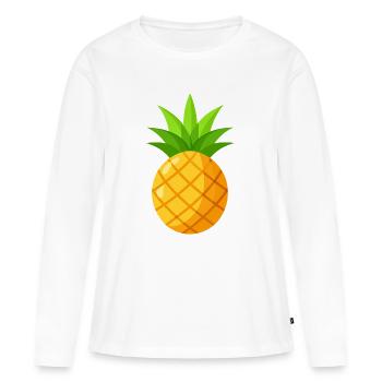 Ananas - T-shirt manches longues Premium bio Femme - blanc - Devant - Julia (174cm)