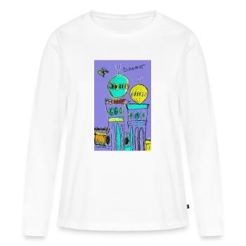 Mystère de la synagogue (A Dohány utcai zsinagóga) - T-shirt manches longues Premium bio Femme - blanc - Devant - Julia (174cm)