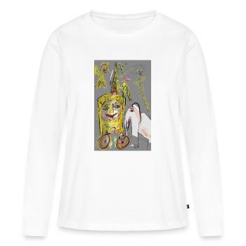 Château d’Or - T-shirt manches longues Premium bio Femme - blanc - Devant - Julia (174cm)