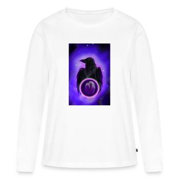 Corbeau dans l’Orbe Néon - T-shirt manches longues Premium bio Femme - blanc - Devant - Julia (174cm)