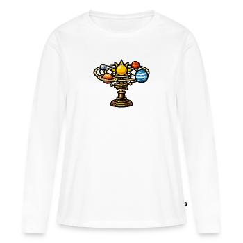 Sonnenorbital auf Bronzestiel - Frauen Premium Bio Langarmshirt - Weiß - Vorne - Julia (174cm)