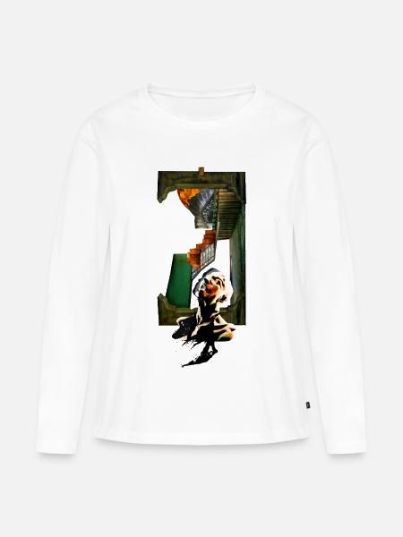 Surreale Collage – Überdenken - Frauen Premium Bio Langarmshirt - Weiß
