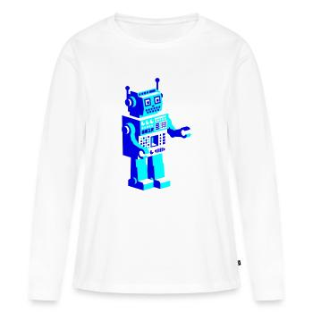 retro robot roboter - Frauen Premium Bio Langarmshirt - Weiß - Vorne - Julia (174cm)