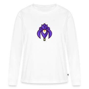 Iris barbu - T-shirt manches longues Premium bio Femme - blanc - Devant - Julia (174cm)