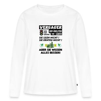 Bauern Proteste Politik Versagen Ampel - Frauen Premium Bio Langarmshirt - Weiß - Vorne - Julia (174cm)