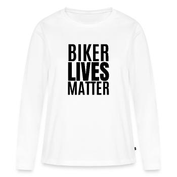 biker lives matter - T-shirt manches longues Premium bio Femme - blanc - Devant - Julia (174cm)