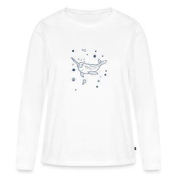 Baleine - baleine - T-shirt manches longues Premium bio Femme - blanc - Devant - Julia (174cm)