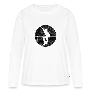 Skateboarder Skateboard Skater Skate Skateing - T-shirt manches longues Premium bio Femme - blanc - Devant - Julia (174cm)