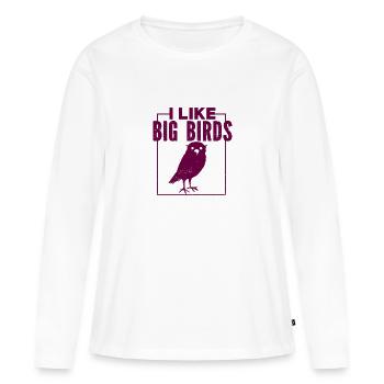 Vogel - Fliegen - Naturschutz Tierfreund - Zoo - Frauen Premium Bio Langarmshirt - Weiß - Vorne - Julia (174cm)