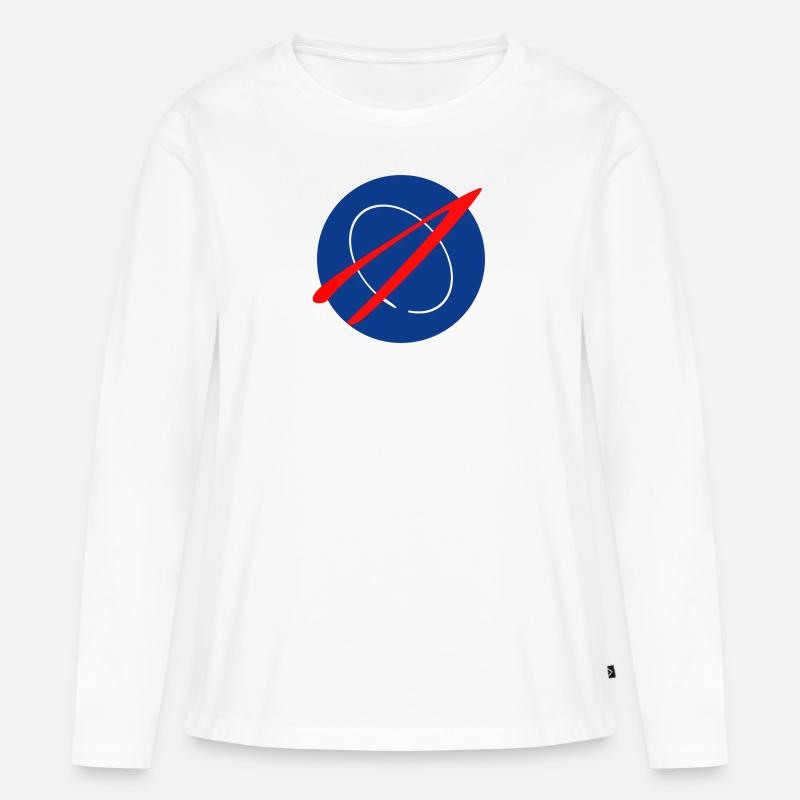Space Patch - Frauen Premium Bio Langarmshirt - Weiß