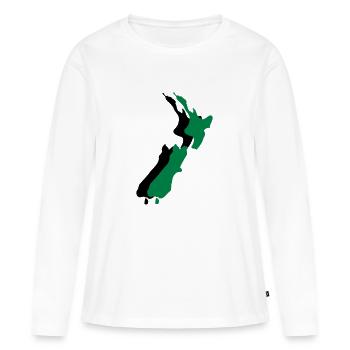 new zealand - T-shirt manches longues Premium bio Femme - blanc - Devant - Julia (174cm)