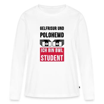 BWL Student Tassen & Zubehör - Frauen Premium Bio Langarmshirt - Weiß - Vorne - Julia (174cm)