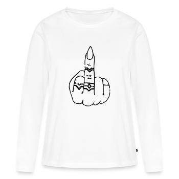 Stinkefinger - T-shirt manches longues Premium bio Femme - blanc - Devant - Julia (174cm)