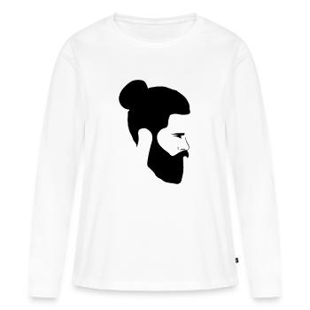 Hipster Man - Women's Premium Organic Long Sleeve Shirt - white - Front - Julia (174cm)