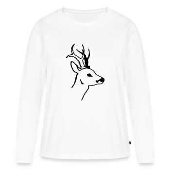 Rehbock - Frauen Premium Bio Langarmshirt - Weiß - Vorne - Julia (174cm)