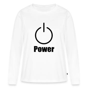 power - Women's Premium Organic Long Sleeve Shirt - white - Front - Julia (174cm)