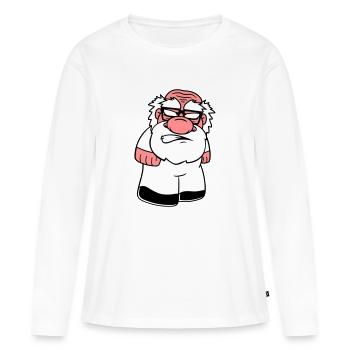 zwerg klein gesicht kopf boese veraergert wue - Frauen Premium Bio Langarmshirt - Weiß - Vorne - Julia (174cm)