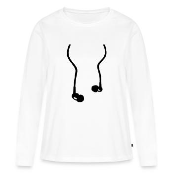 Headphones - Women's Premium Organic Long Sleeve Shirt - white - Front - Julia (174cm)