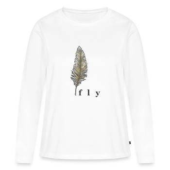 Printemps, voler - T-shirt manches longues Premium bio Femme - blanc - Devant - Julia (174cm)