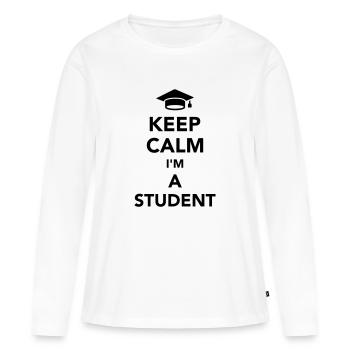 Student - Frauen Premium Bio Langarmshirt - Weiß - Vorne - Julia (174cm)