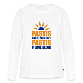 pastis par temps bleu pastis merveilleux - Frauen Premium Bio Langarmshirt - Weiß - Vorne - Julia (174cm)