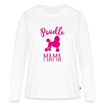 POODLE MAMA - T-shirt manches longues Premium bio Femme - blanc - Devant - Julia (174cm)