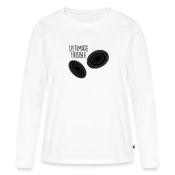 Ultimate Frisbee, frisbee, sport, - T-shirt manches longues Premium bio Femme - blanc - Devant - Julia (174cm)