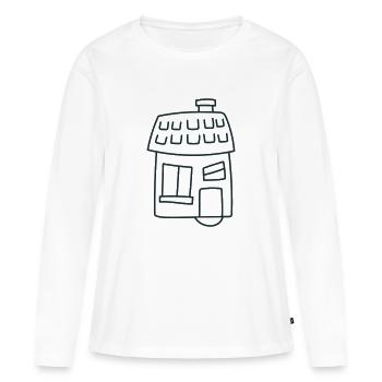 Cozy cute irregular house - Women's Premium Organic Long Sleeve Shirt - white - Front - Julia (174cm)