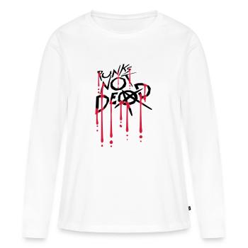 punks pas mort citation - T-shirt manches longues Premium bio Femme - blanc - Devant - Julia (174cm)