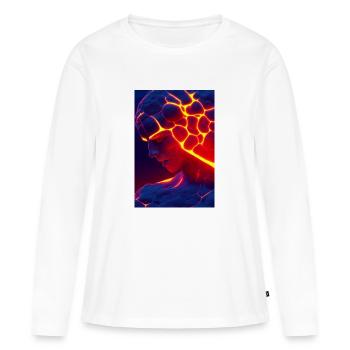 Homme de lave - T-shirt manches longues Premium bio Femme - blanc - Devant - Julia (174cm)