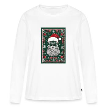 Noël laid I - T-shirt manches longues Premium bio Femme - blanc - Devant - Julia (174cm)