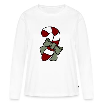 Zuckerstange - Frauen Premium Bio Langarmshirt - Weiß - Vorne - Julia (174cm)