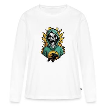 La mort dans le quartier - T-shirt manches longues Premium bio Femme - blanc - Devant - Julia (174cm)