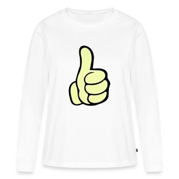 comme main - T-shirt manches longues Premium bio Femme - blanc - Devant - Julia (174cm)