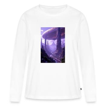 Image de science-fiction Alien Planet - T-shirt manches longues Premium bio Femme - blanc - Devant - Julia (174cm)