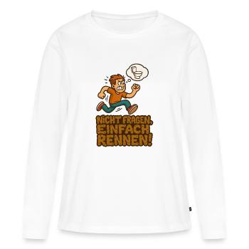 Toilette Toilette Selle Enfants Drôle Humour - T-shirt manches longues Premium bio Femme - blanc - Devant - Julia (174cm)