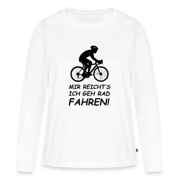Cycliste, : j’en ai marre je fais du vélo - T-shirt manches longues Premium bio Femme - blanc - Devant - Julia (174cm)