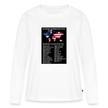US World Domination Tour - Frauen Premium Bio Langarmshirt - Weiß - Vorne - Julia (174cm)