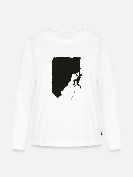 Klettern im Vorstieg - Frauen Premium Bio Langarmshirt - Weiß