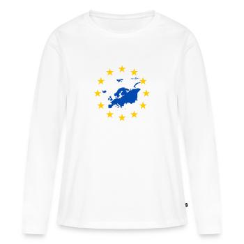 Europe Eu Brexit Star Politics Gift - Women's Premium Organic Long Sleeve Shirt - white - Front - Julia (174cm)