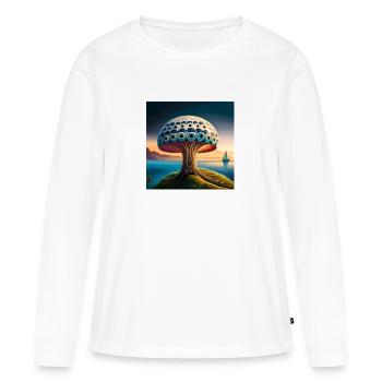 Mushroom comic - Frauen Premium Bio Langarmshirt - Weiß - Vorne - Julia (174cm)