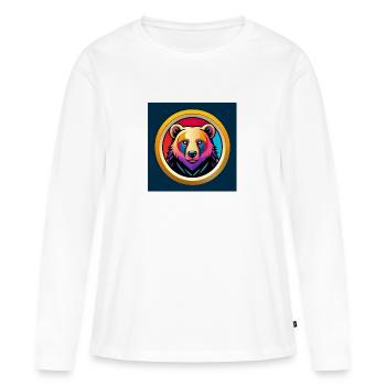 Pop-Art-Bär - Frauen Premium Bio Langarmshirt - Weiß - Vorne - Julia (174cm)