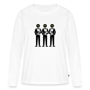 Enterrement de vie de garçon Crew Enterrement de vie de garçon - T-shirt manches longues Premium bio Femme - blanc - Devant - Julia (174cm)