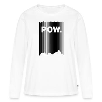 Neige poudreuse - Neige fraîche - Pow - Poudreuse - Montagnes - T-shirt manches longues Premium bio Femme - blanc - Devant - Julia (174cm)