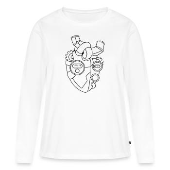 Heart for Technology – Technology Gift Idea - Women's Premium Organic Long Sleeve Shirt - white - Front - Julia (174cm)