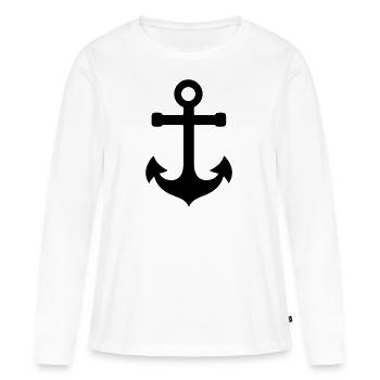 Ancre - T-shirt manches longues Premium bio Femme - blanc - Devant - Julia (174cm)