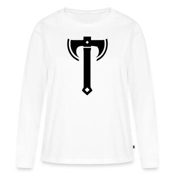 hache - T-shirt manches longues Premium bio Femme - blanc - Devant - Julia (174cm)